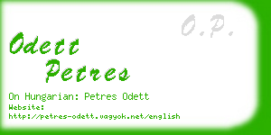 odett petres business card